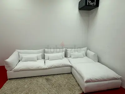 Excellent condition marina home white color lshape sofa