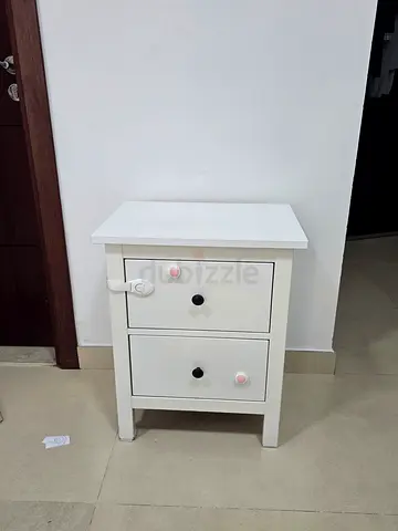IKEA Modern White Nightstand with Drawers