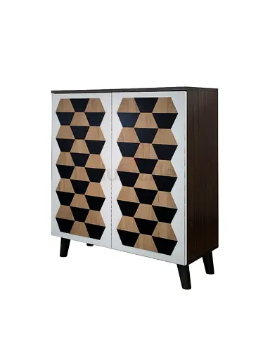 Stylish Geometric Patterned Cabinet-2562