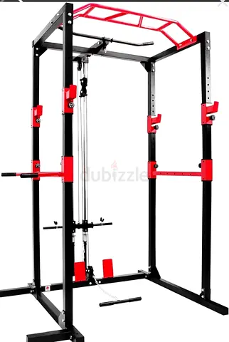 My Power Rack with Lat Pulldown, Pull-Up Bar  Dip Station with Olympic bar and all accessories