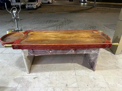 Large Hand-Carved Solid Wood Coffee / Serving Table