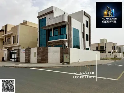 For sale: Corner villa in Al Bahia area, super deluxe finishing, prime location, freehold ownership for all.