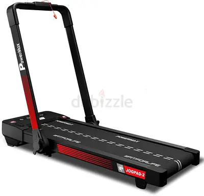 PowerMax Fitness JogPad-2 4.0HP DC Motor Motorized Touch Screen LED Dual Display Treadmill