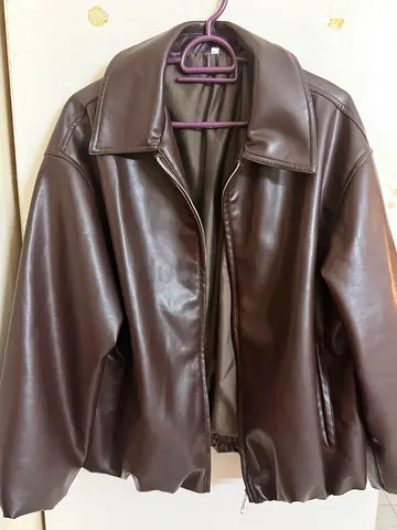 brown leather jacket — never used, perfect condition