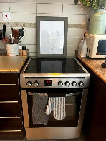 Free delivery Hoover stainless-steel electric range with ceramic glass hob and oven 60 cm