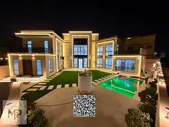 A luxury villa in the most prestigious area in Ajman with a private pool, including electricity, wat