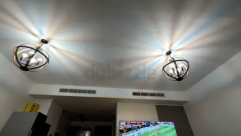 Set of 2 Orb Ceiling Light Fixtures (Modern Industrial)