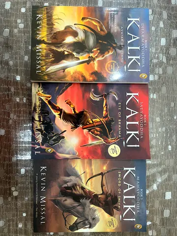 Set of 3 Kalki mythological fantasy books (Avatar of Vishnu; Eye of Brahma; Sword of Shiva)