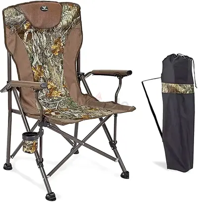 Jungleland Camouflage Oversized Camping Folding Chair for Adults, Large Heavy Duty Collapsible Padde