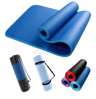 Extra Thick Yoga Mat with Reinforced Edges - NBR Non Slip Exercise Mat, Lightweight with Carry Strap