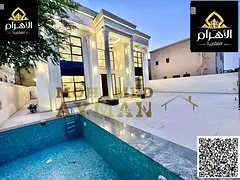 A classic-style villa under construction, featuring 6 master bedrooms, a rooftop terrace, a swimming