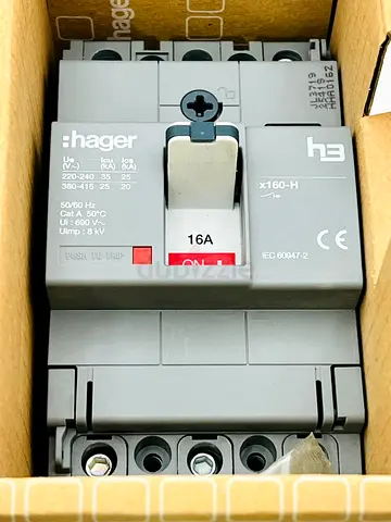 Hager x160-H 16A 3‑Pole Circuit Breaker (New in Box)