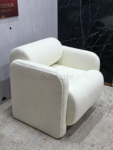 White boucle armchair - good condition