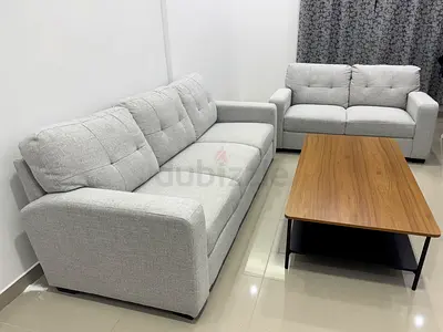 Light grey fabric 3-seater + 2-seater sofa set