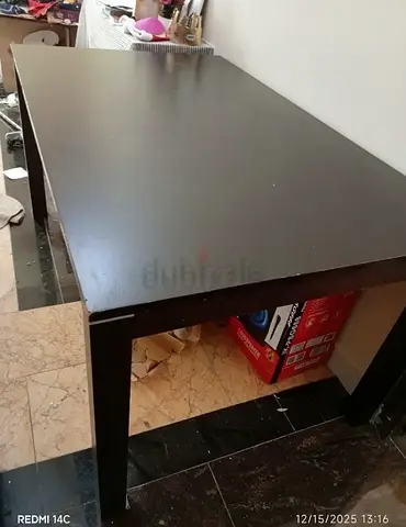 Black rectangular table - sturdy desk/dining table