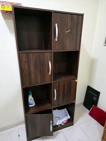 Dark Walnut 9-Cube Storage Unit / Bookcase — Good Condition