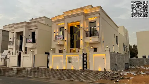 Luxury villa for sale in Al Helio 2 - Elegant design featuring 6 spacious bedrooms and ultra-luxurious finishes in a strategic location in Ajman 🏡✨