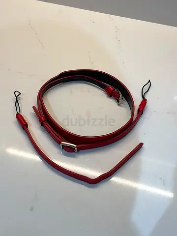 Leica D-Lux red leather neck and wrist strap set original