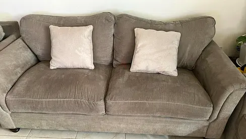 Comfortable Gray Sofa set with Cushions (3-seater, 2-seater and 1-seater)