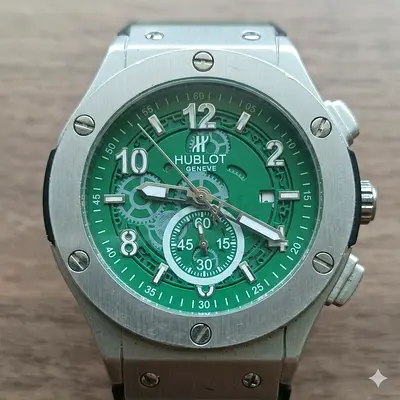 Hublot mens green dial chronograph watch (pre-owned)