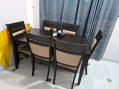 Dining Table Set with Six Chairs