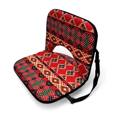 Traditional Arabic Folding Floor Seat – Heritage Style Portable Travel  Camping Chair with Wide Cus