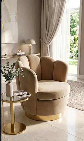 Elegant Beige Accent Chair