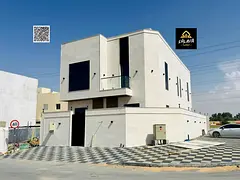 Corner villa for sale in Al Helio area, Ajman. Modern design, ground floor, first floor and roof (5