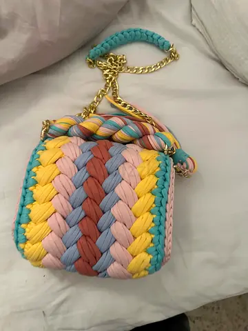 Colorful crochet handmade bag