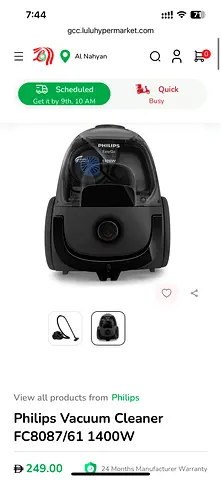 Used Philips FC8087/61 Canister Vacuum Cleaner (1400W) - Good Working Condition