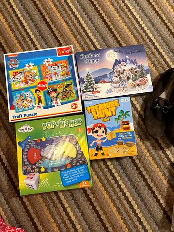 Kids games  puzzles bundle — Paw Patrol puzzle, Treasure Hunt, Pop-N-Hop, Christmas puzzle
