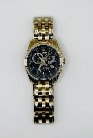 Citizen Men’s Diamond Eco Drive Calibre 8700 GOLD PVD Bracelet Watch