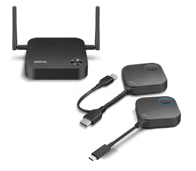 BenQ InstaShow wireless presentation kit — receiver + 2 transmitters