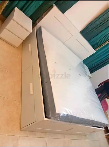 IKEA brimnes king size 180×200cm bed frame with headboard+ 4 big storage drawers with IKEA mattress