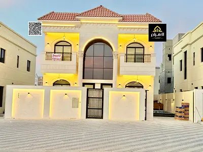 Villa with swimming pool for sale near the mosque, all fees included. One of the most luxurious villas in Ajman. Super deluxe construction and finishi