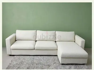 Vimle Cream L-shaped 3-Seater Sofa with Chaise
