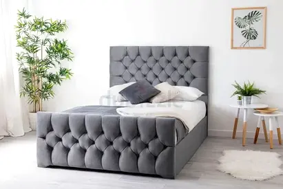 Primium Quality fully customisable bed frame in all sizes with soft Valvet Fabric