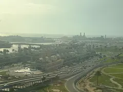 2BR + living room, city view balcony, Al Qasimia (Al Nud), near Al Majaz Corniche, spacious layout,