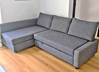 Gray L-shaped Sofa bed with storage Condition