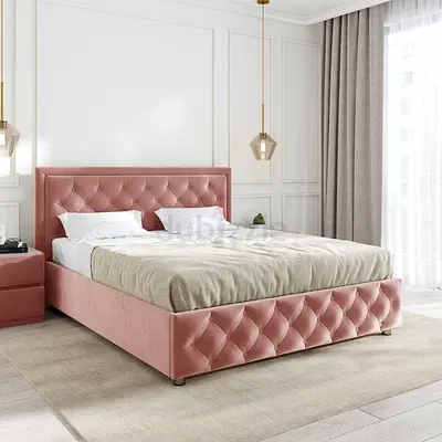 My Pink Velvet Tufted Bed Frame