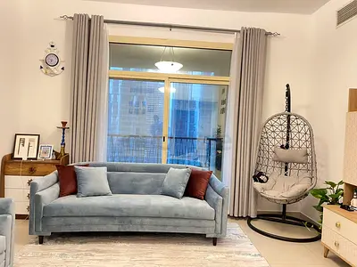 Light blue 3-seater velvet sofa - gently used