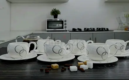 Elegant Tea Set with Plates 6 persons