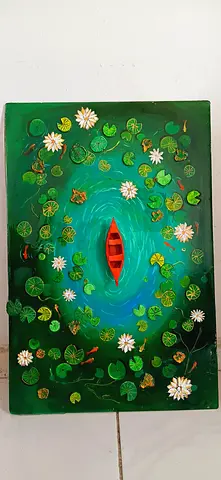 Resin art lotous pond