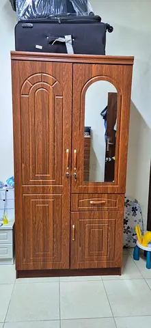 Wooden Wardrobe with Mirror