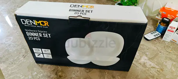 I am selling a Denmor 20-piece Square Dinner Set -  Used only 4 plates and remaining unused in box