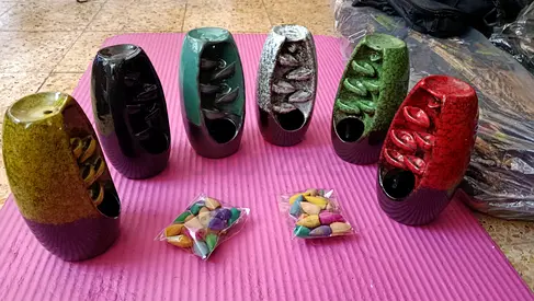 Ceramic Backflow Incense Burners with 20 Cones