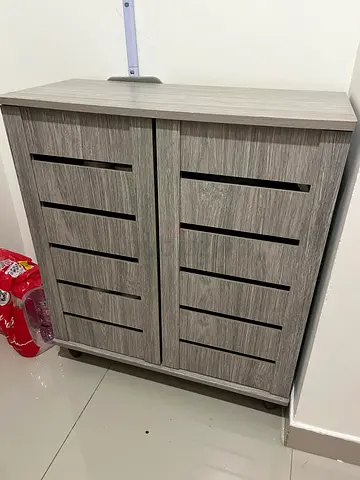 grey 2-door shoe cabinet / storage cupboard