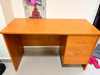 Wooden study/computer desk with 3 drawers (lockable)