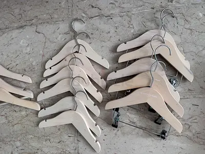 Baby wooden clothes hangers from The White Company