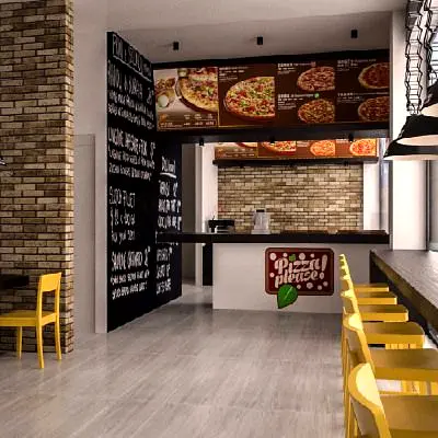 Complete Pizza Shop Decor  Fitout - Carpentry and Ceiling Work